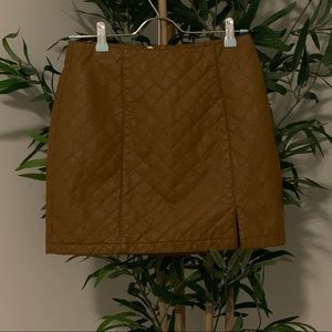 Forever 21 Faux Leather Brown Skirt